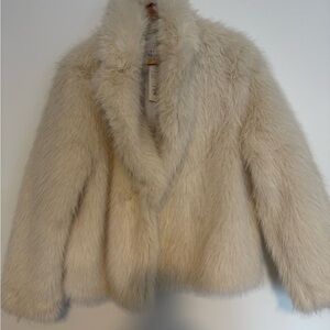 A new day/ Target Elegant Cream Faux Fur Jacket
